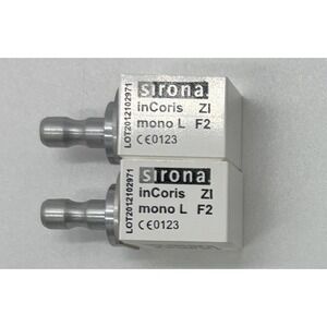 Sirona inCoris ZI mono L F2 CEREC Zirconia Blocks Lot of 2 Dental CAD/CAM